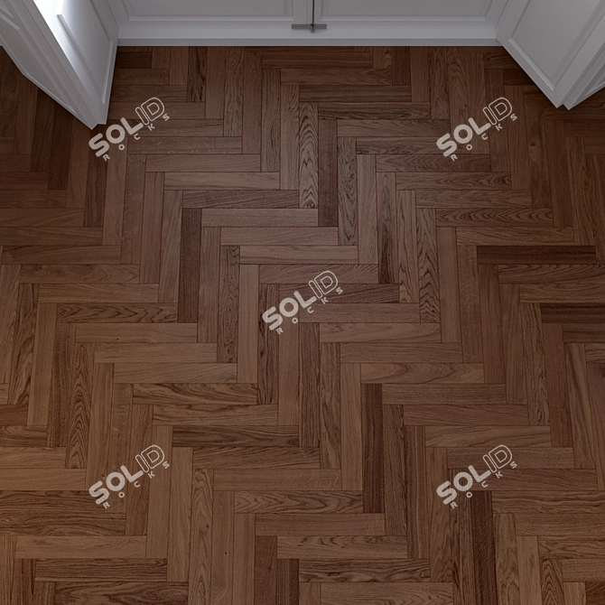 Oak Herringbone: High-Quality Real-World Floor 3D model image 2