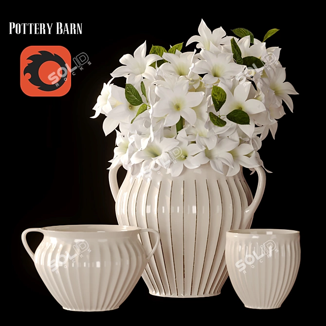 Elegant Surrey Vase Collection 3D model image 1