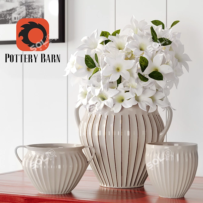 Elegant Surrey Vase Collection 3D model image 2