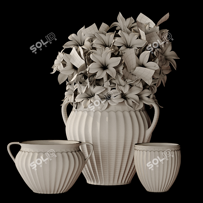 Elegant Surrey Vase Collection 3D model image 3