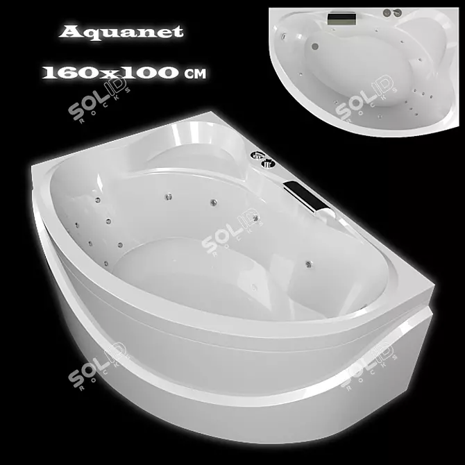 Title: Whirlpool Acrylic Aquanet - 160x100 cm 3D model image 1