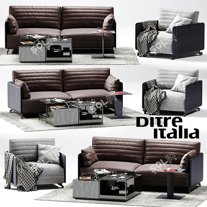 Ditre Italia BAG Modern Sofa Set 3D model image 1