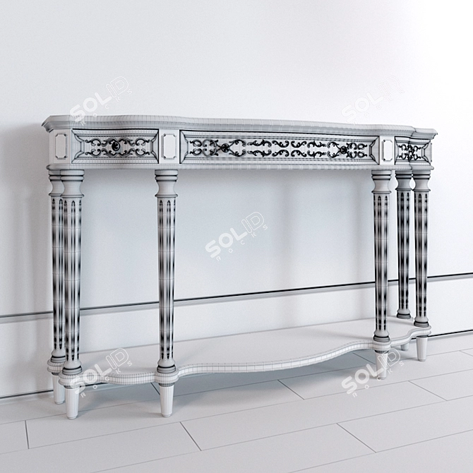 Slim Three Drawer Console 3D model image 3