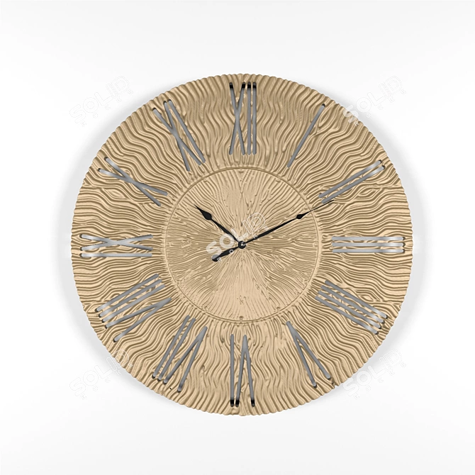 Elegant Wood Twinkle Wall Clock 3D model image 2