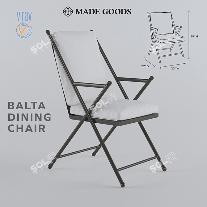 Elegant Balta Dining Chair 3D model image 1