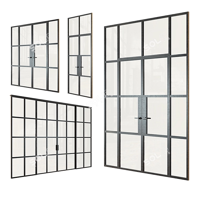 Loft Style Partitions - Set of 2 by IVEGROUP 3D model image 1