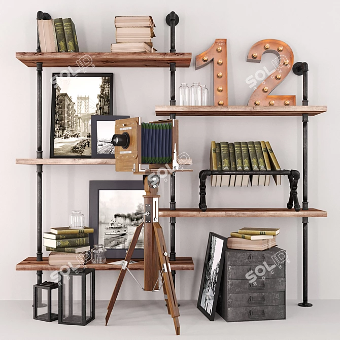 Urban Loft Decor Set 3D model image 1