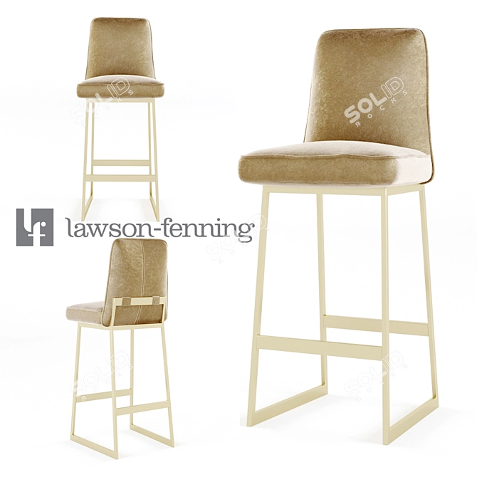 Elegant Lawson Fenning Barstool 3D model image 1
