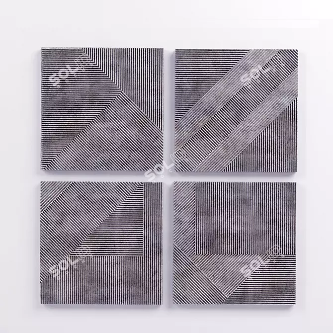 Decorative Plaster Plate - 600x600 Size 3D model image 1