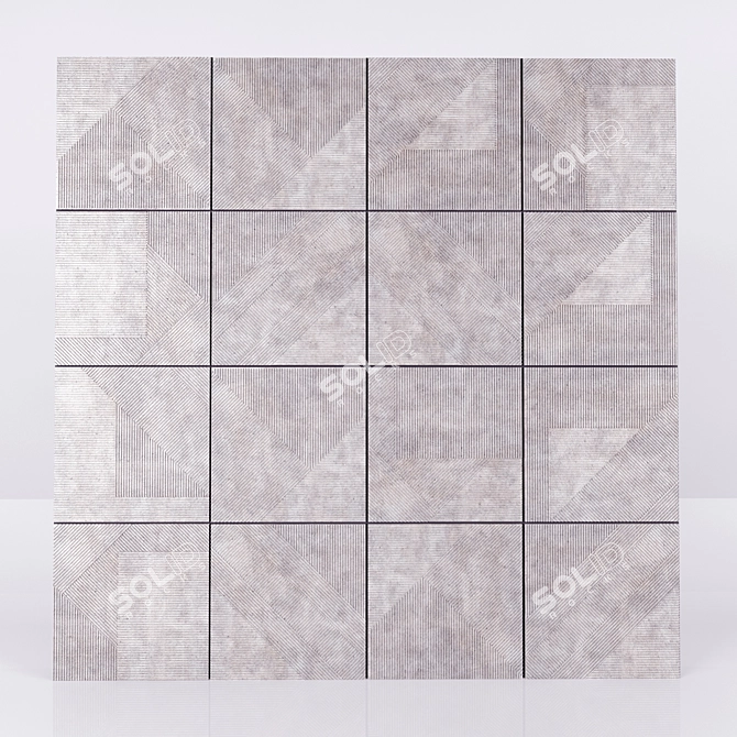 Decorative Plaster Plate - 600x600 Size 3D model image 3