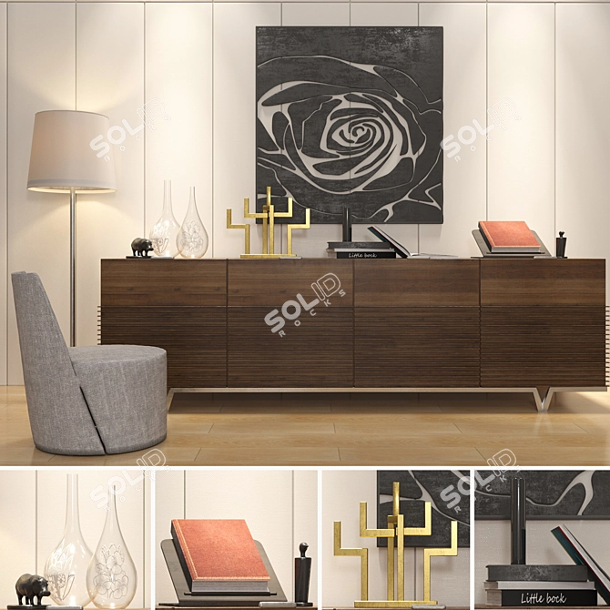 Modern Minimalist Furniture Collection 3D model image 1