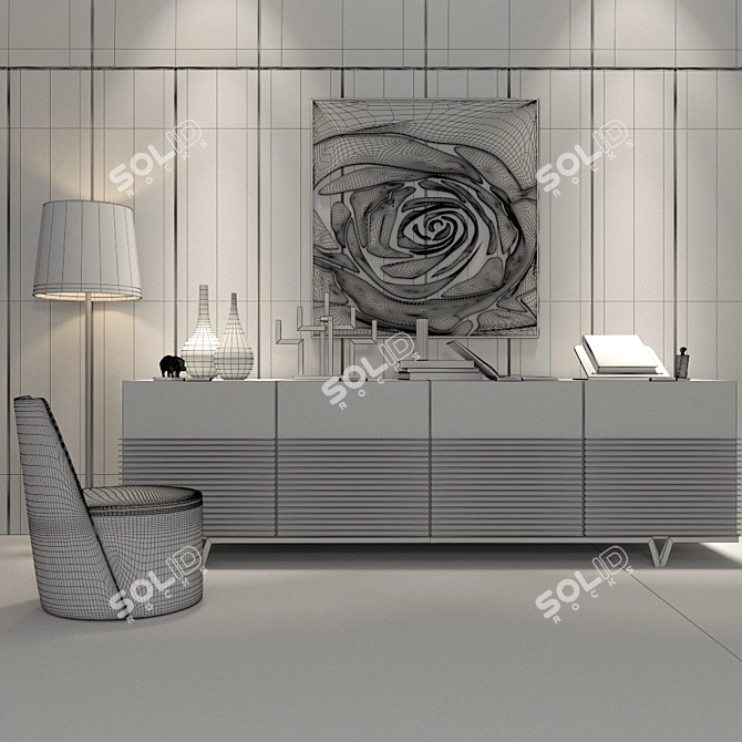Modern Minimalist Furniture Collection 3D model image 2