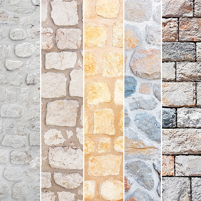 Wild Stone Collection: Slate, Old Stone, Decorative Wall 3D model image 1