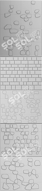 Wild Stone Collection: Slate, Old Stone, Decorative Wall 3D model image 3