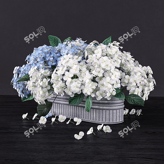 Hydrangea Bouquet in Planter 3D model image 1