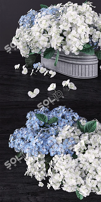 Hydrangea Bouquet in Planter 3D model image 2