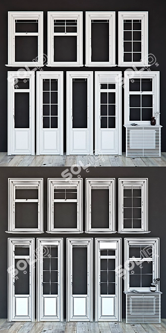 Scandi-Style Windows: Rollers & Blinds 3D model image 3