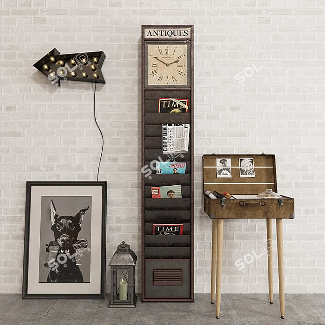 Urban Industrial Decor Set 3D model image 1