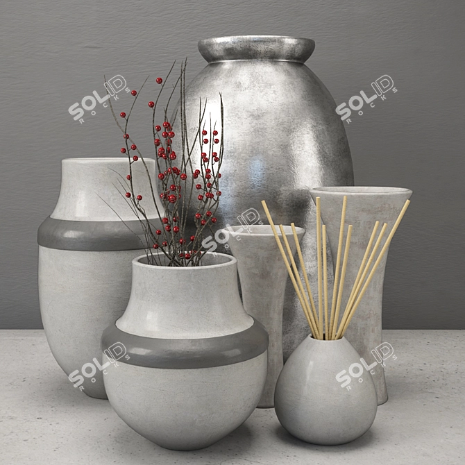 Versatile Vase Ensemble Collection 3D model image 1