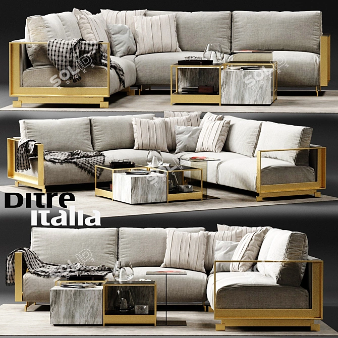 Ditre Italia BAG Modern Corner Sofa 3D model image 1