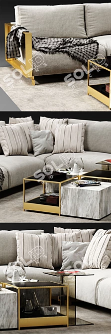 Ditre Italia BAG Modern Corner Sofa 3D model image 2