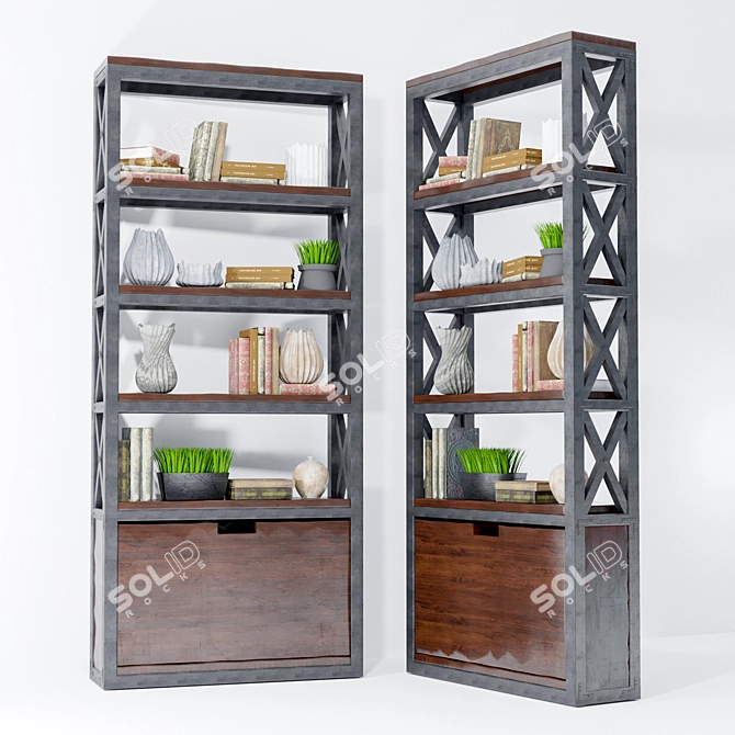 Decorative Shelf Set 3D model image 1