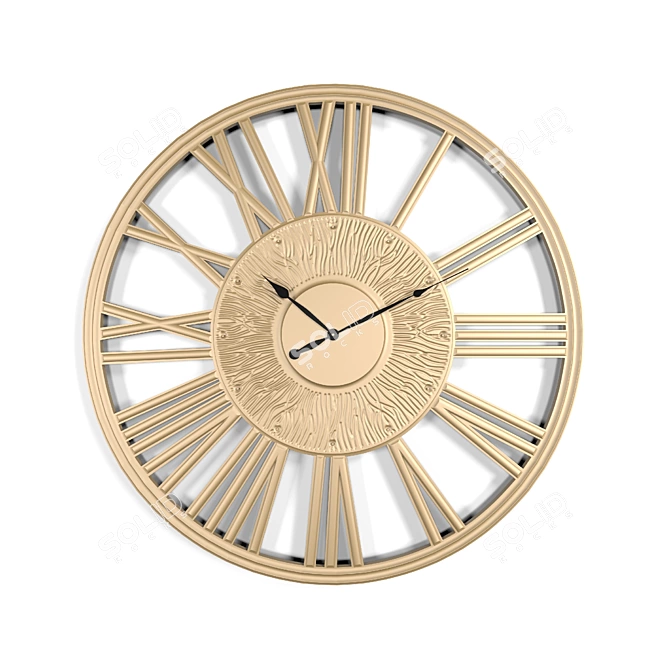 Elegant LED Wooden Wall Clock 3D model image 2