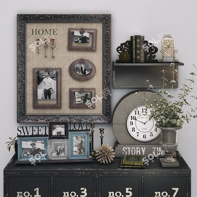 Vintage Loft Decor Set 3D model image 2