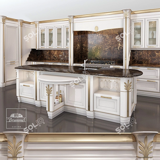 Sleek Ego Kitchen: Modern White Design 3D model image 1