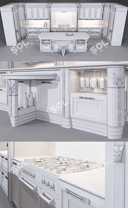 Sleek Ego Kitchen: Modern White Design 3D model image 3