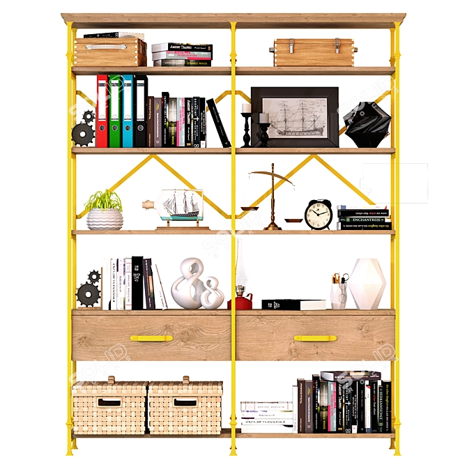 Trinity Loft Rack with Decor Set 3D model image 1