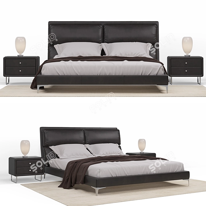Karolina Bed: Sleek Style & Supreme Comfort 3D model image 1
