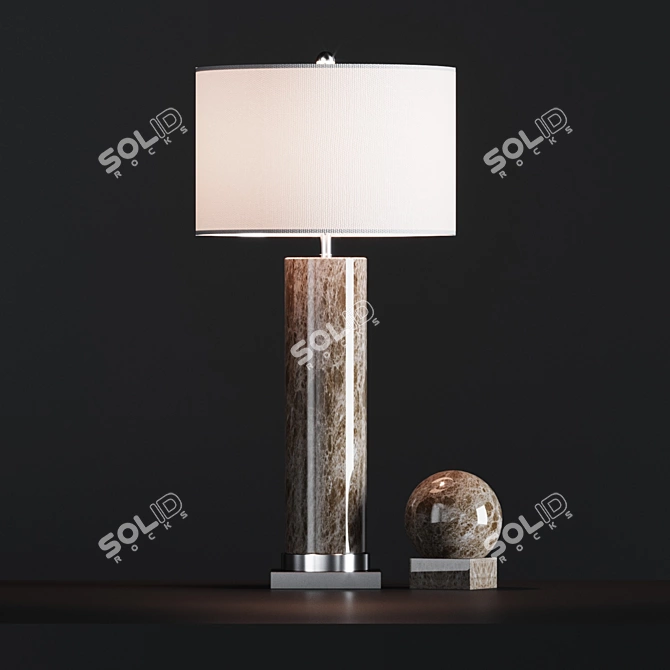 Elegant Sonia Marble Side Table 3D model image 1