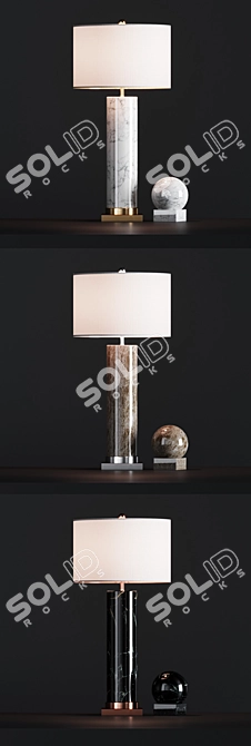 Elegant Sonia Marble Side Table 3D model image 2