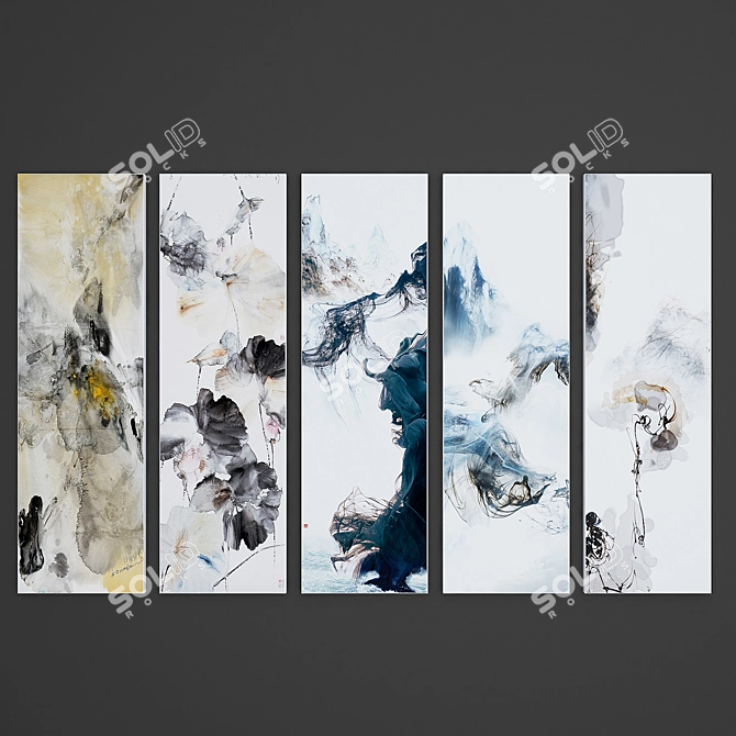 Modern Art Abstract Wall Pictures 3D model image 1