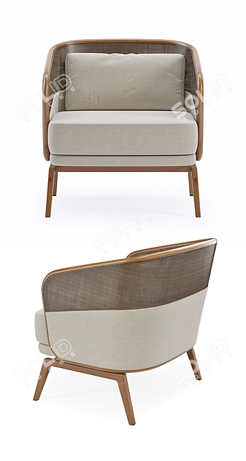 Elegant Capitu Armchair: 80x76x76h 3D model image 2