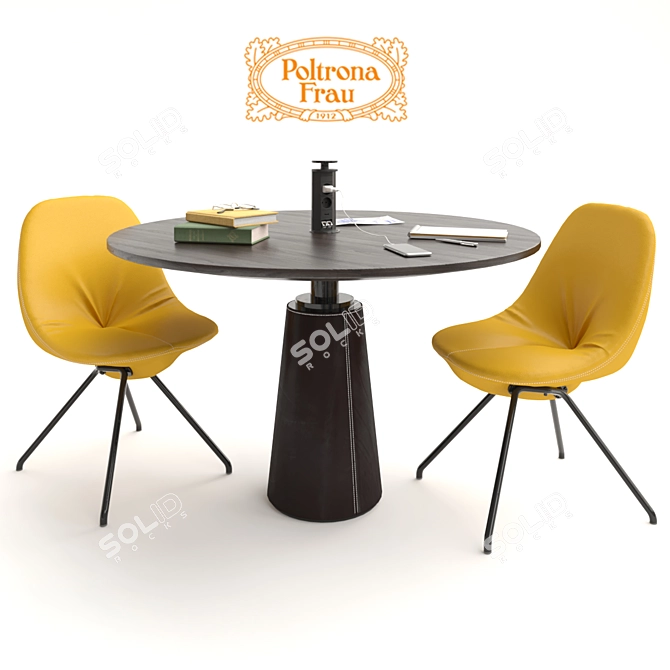 PoltronaFrau DU30 and Mesa Due: Stylish and Functional Set 3D model image 1