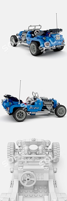  Blue Fury LEGO Model Kit 3D model image 2