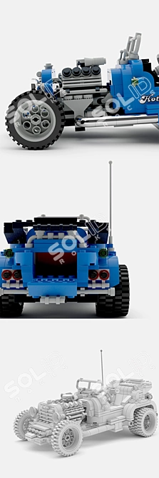  Blue Fury LEGO Model Kit 3D model image 3