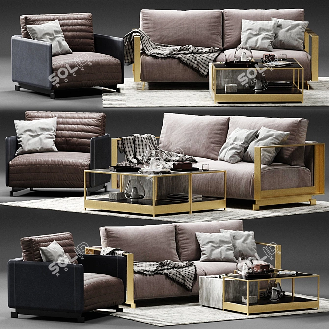 Title: Ditre Italia BAG Sofa - Contemporary Comfort at Its Best 3D model image 1