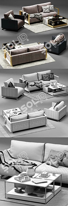 Title: Ditre Italia BAG Sofa - Contemporary Comfort at Its Best 3D model image 3