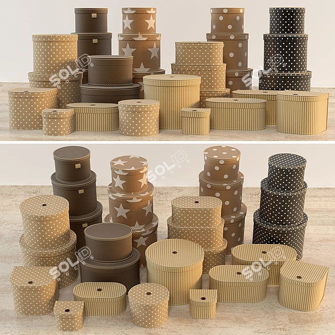 Naturally Patterned Decoration Boxes 3D model image 1