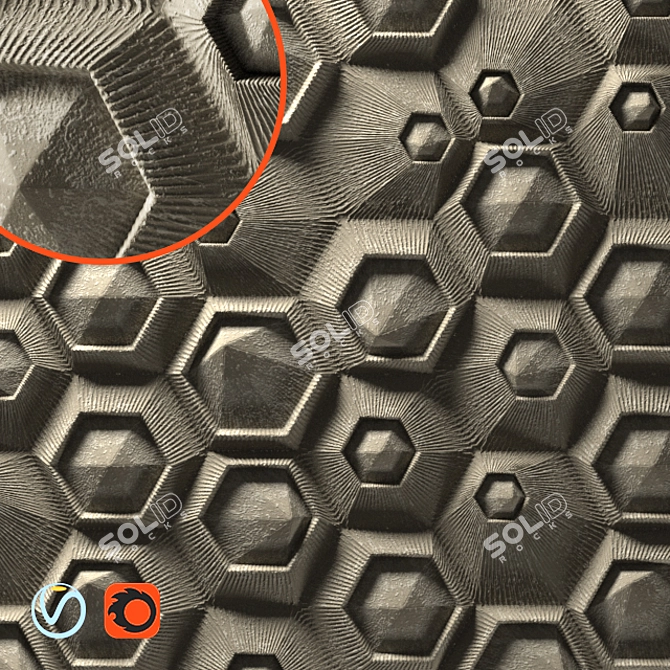 Hexagonal Grid 3D Panel by Elija Porter 3D model image 1
