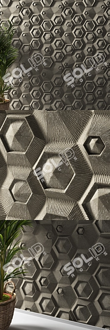 Hexagonal Grid 3D Panel by Elija Porter 3D model image 2