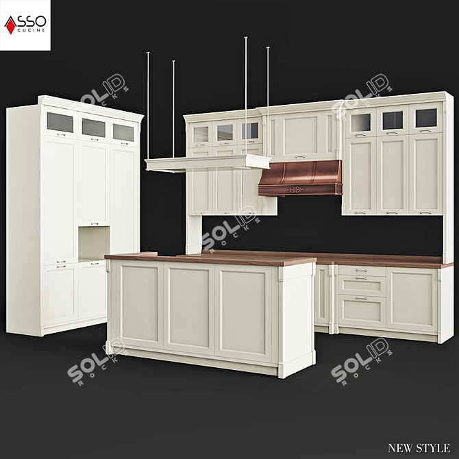 ModernAssoCat Kitchen 3D model image 1