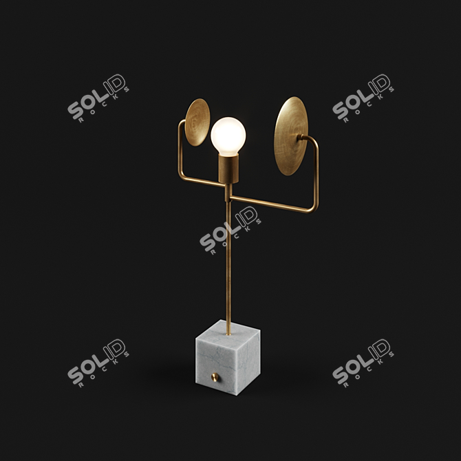Sleek Orbit Table Lamp - 24" Height 3D model image 2