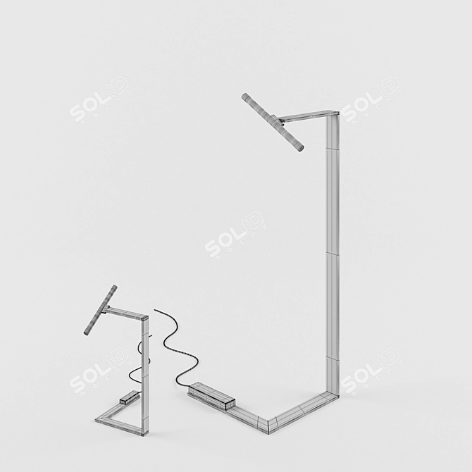 Brass Henge Flat Lamp: Stylish and Versatile 3D model image 3