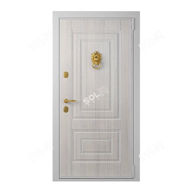 Majestic Lion Entrance Door 3D model image 1