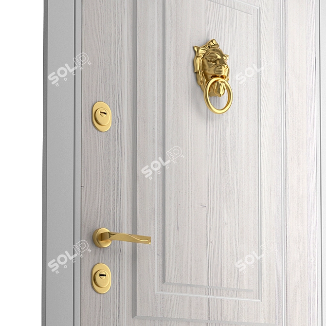 Majestic Lion Entrance Door 3D model image 3