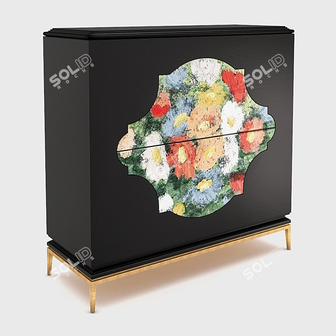 Grifoni Home Design D010 - Elegant 130cm Console Table 3D model image 1